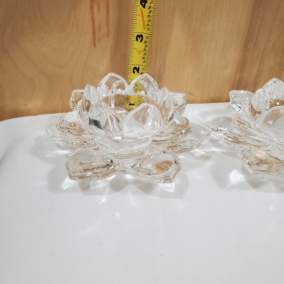 2012 Partylite Lotus Flower Votive Holder set of 2 tealights P91289 floral - Picture 10 of 12